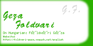 geza foldvari business card