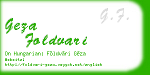 geza foldvari business card